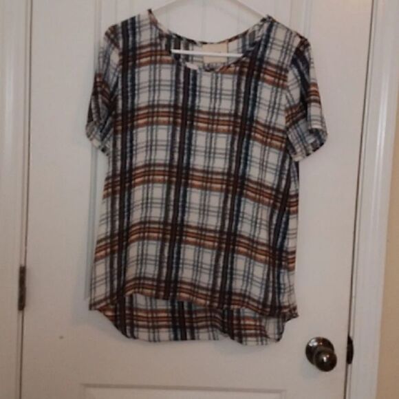 I. Madeline Plaid Blouse Size Small - Picture 1 of 7